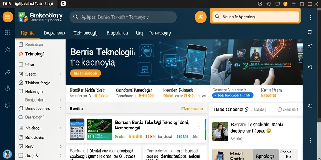Antarmuka D06 menampilkan berita teknologi terbaru dengan rapi dan jelas.