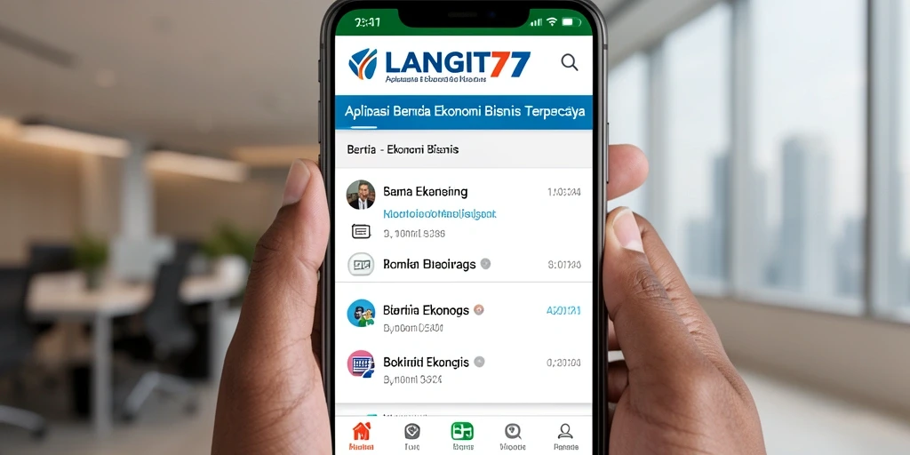 Tampilan antarmuka utama LANGIT77 dengan berita ekonomi terkini.