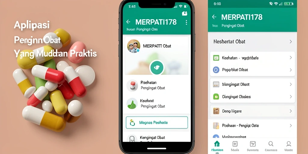 Tampilan antarmuka MERPATI178 menunjukkan fitur pengingat obat yang efisien.