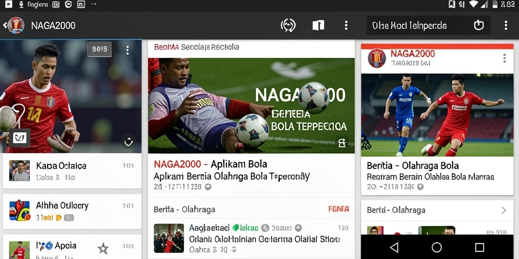 Tampilan antarmuka NAGA2000 dengan berita olahraga bola terupdate.