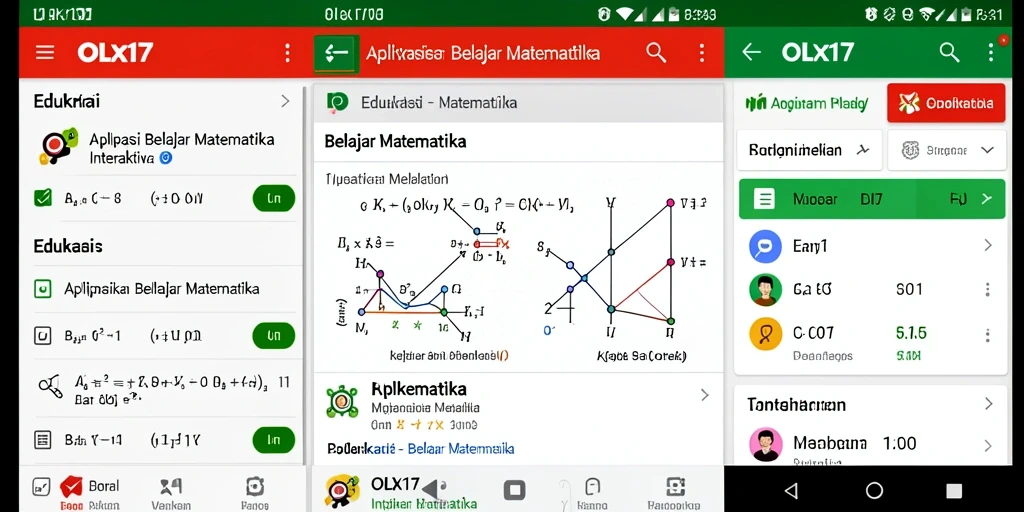 Tampilan antarmuka OLX17 untuk belajar matematika dengan fitur interaktif.