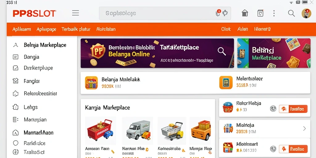 Tampilan antarmuka aplikasi PP8SLOT yang modern dan mudah dinavigasi.