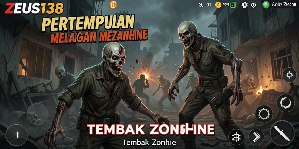 Antarmuka menarik dengan aksi tembak zombie yang mendebarkan.